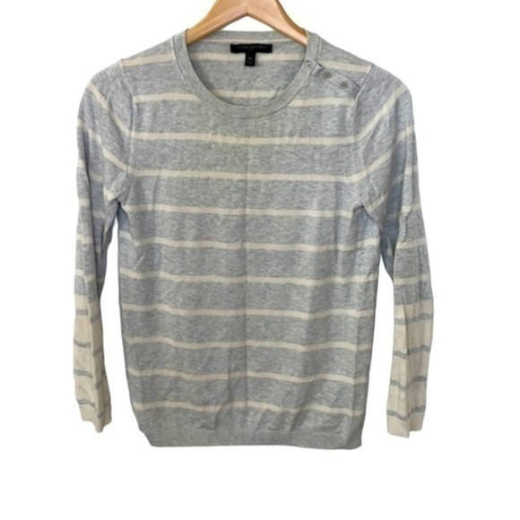 BANANA REPUBLIC | Women’s Gray & White Striped Sweater Size XS - Picture 1 of 6